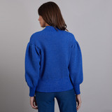 Sweetie Pleat Detail Cardigan Bomber Blue