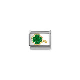 Yellow Gold Green Four-Leaf Clover - Composable Charm