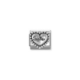 Silver Heart with Dots Sister - Composable Charm