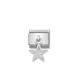 Silver Glitter Star - Composable Charm