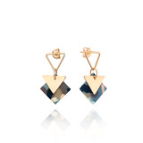 Sunfleck Triangle Studs - 14kt Gold/Acetate