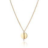 Sunset Disc Necklace (Curb) - 14kt GoldFill/Opal