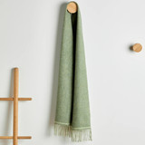 Green Herringbone Lambswool Scarf 