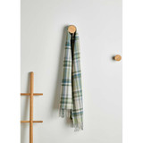 Green/Turq/Cream Tartan Lambswool scarf 