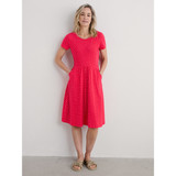April Short Sleeve Dress - Rustic Spot Raspberry