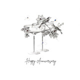 Happy Anniversary Black & White Card