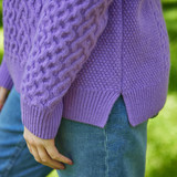 Kim Aran Crew Neck Jumper with Side Slits – Heather