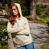 Rachel Aran Short Hoodie Cardigan – Natural