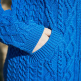 Rachel Aran Short Hoodie Cardigan – Blue