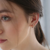 Floral Butterfly Earrings – Pink & Green