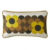 Microfibre Filled Cushion 30cm x 50cm Retro Flower Stripe Dune 