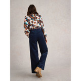 Belle Cord Wide Leg Trousers – Navy