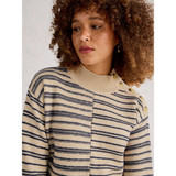 Mix Stripe Stand Neck Jumper – Natural