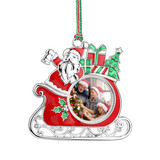 Santa on Sleigh Photoframe Tree Decoration