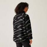 Women’s Frankie Borg Full Zip Fleece — Black/Light Vanilla Abstract Print