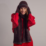 Elmo Faux Fur Knit Scarf - Purple