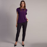 Rose Petal Sleeve Top - Purple