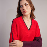 Pippa V-Neck Sweater - Red