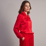 Brodie Front Twist Blouse - Red