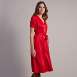 Aura A-Line Dress - Red