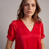 Aura A-Line Dress - Red