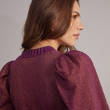 Disco Lurex Knit Long Dress - Purple