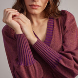 Disco Lurex Knit Long Dress - Purple
