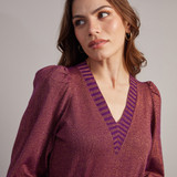 Disco Lurex Knit Long Dress - Purple