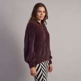 Elmo Faux Fur Bomber - Purple Elmo Faux Fur Bomber - Purple