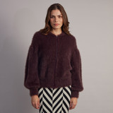 Elmo Faux Fur Bomber - Purple Elmo Faux Fur Bomber - Purple