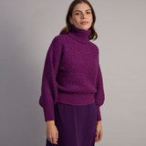 Basket Oversized Neck Knit Jumper - Pink
