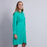 Celine Long Sleeve Shirt Dress - Green