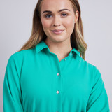 Celine Long Sleeve Shirt Dress - Green