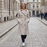 Cece Long Trench Coat - Stone