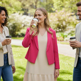 Callie Cropped Blazer - Pink
