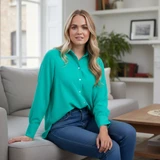Celine Shirt With Longer Back – Green
