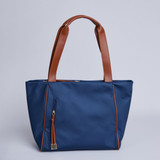 Dokota Nylon Piping Tote - Navy