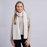 Danielle Brick Textured Knitted Scarf - Cream