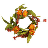 Autumn Flowers & Leaves Candle Ring 