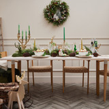 Metal Mistletoe Candleholder Gold Medium