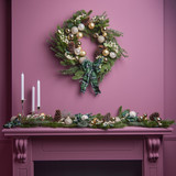 Autumn Flowers & Leaves Wreath 