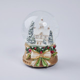 Large Snow Globe with Bow - Silent Night