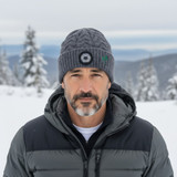 Aran Cable Knit Shamrock LED Torch Hat - Charcoal