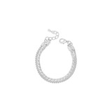 Silver Double Row Layered Bracelet