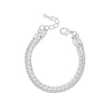 Silver Double Row Layered Bracelet