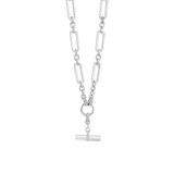 Rhodium Chunky T-Bar Necklace