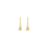 Gold Drop Bar and Teardrop Midnight Blue Earrings