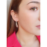 Silver Long Polished Teardrop Earrings