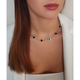 Gold/Jet Clover Necklace