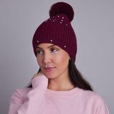 Davina Diamante Hat (Raspberry) - With Gift Box